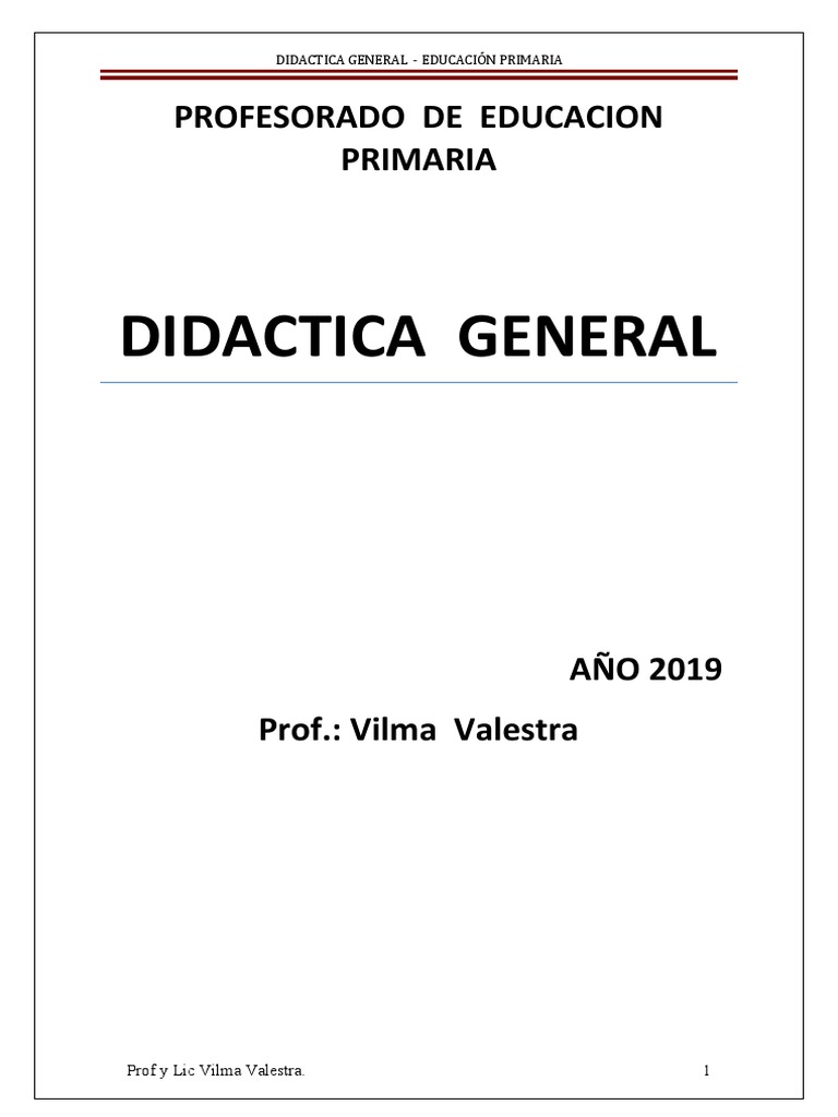 Didactica General Primaria 2019 | PDF | Maestros | Aprendizaje