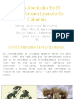 Temas Abordados en El Costumbrismo Literario en Colombia.