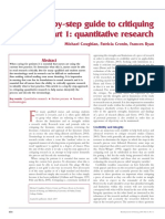 Step-By-Step Guide To Critiquing Research. Part 1: Quantitative Research