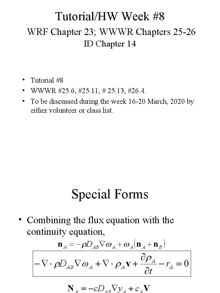 Tutorial/HW Week #8: WRF Chapter 23 WWWR Chapters 25-26 | PDF