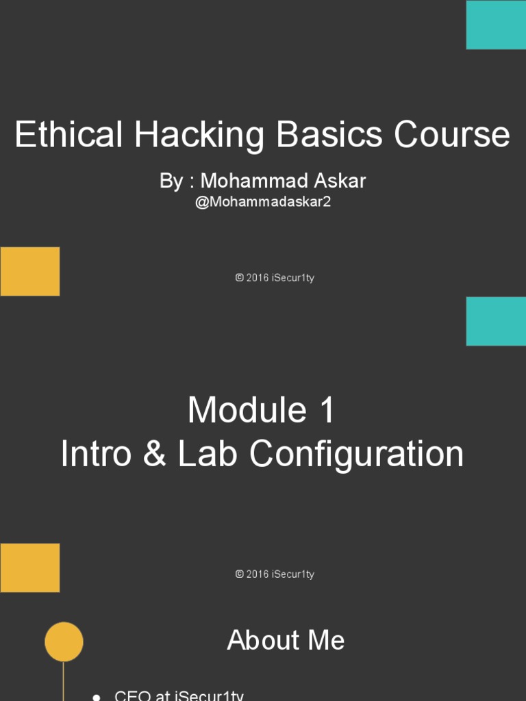 Ethical Hacking Basics Course Module1 PDF | PDF