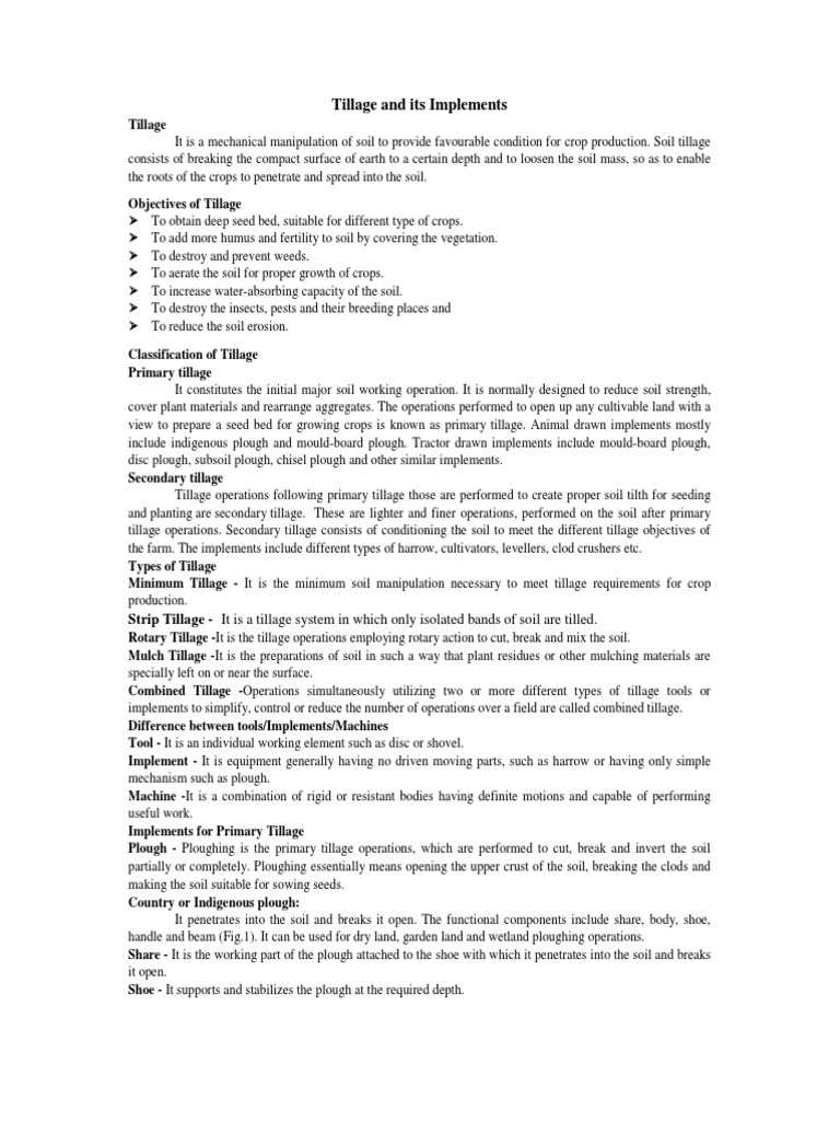 Primary Tillage Equipment | PDF | Plough | Tillage