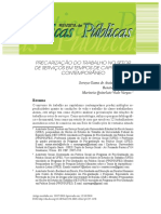 Precarização Do Trabalho No Setor De Serviços Em Tempos De Capitalismo Contemporâneo - 2018