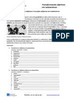 Folha de Exercícios Transformando Adjetivos em Substantivos