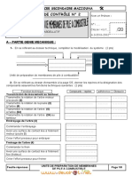 Devoir de Contrôle N°2 - Technologie Unité de Préparation de Membrane de Pile À Cmbustible - Bac Technique (2011-2012) MR ABDELLATIF HENI PDF