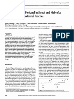 Determination of Fentanyl in Sweat and Hair of A Patient Using Transdermal Patches