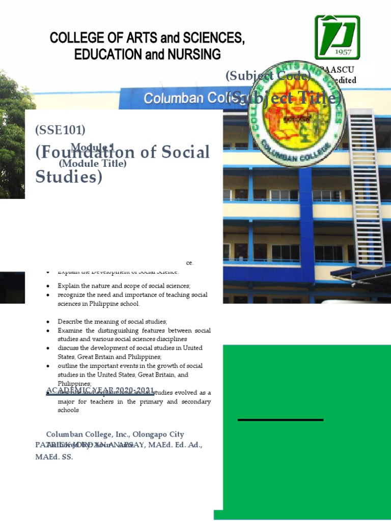 Front-Page Foundation of Social Studies | PDF