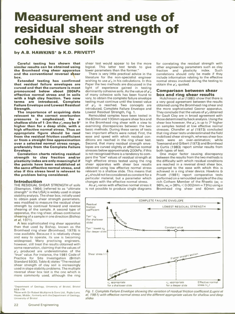 Cohesive: Use Shear Soils | PDF | Civil Engineering | Solid Mechanics