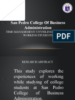 San Pedro College of Business Administration: Time Management: Unveiling The Life of Working Students