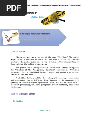 CHAPTER 5 - CIVILIAN LETTER