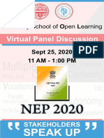 Virtual Panel Discussion: University School of Open Learning