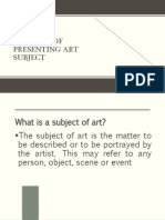 Methods of Presenting Art Subject