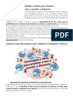 Actividades e ideas para enseñar a leer y escribir a distancia