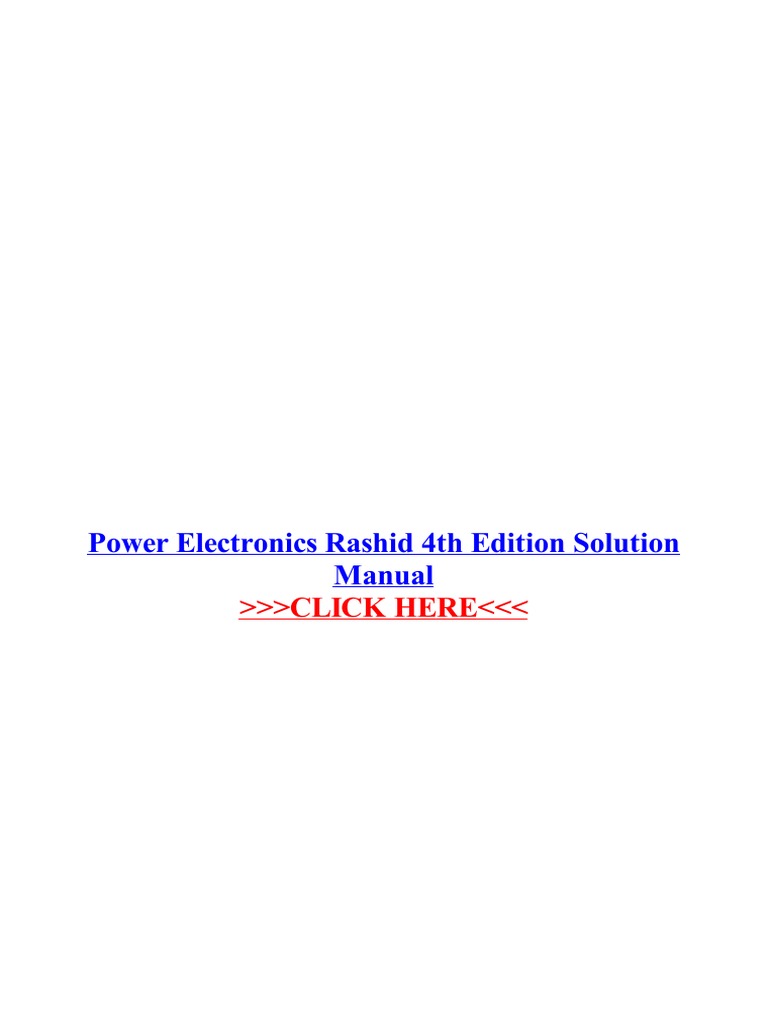 Rashid Power Electronics Solution Manual – SNLI