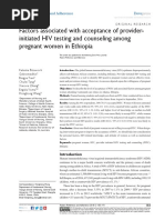 Factors Associated With Acceptance of Provider-Initiated Hiv Testing and Counseling Among Pregnant Women in Ethiopia