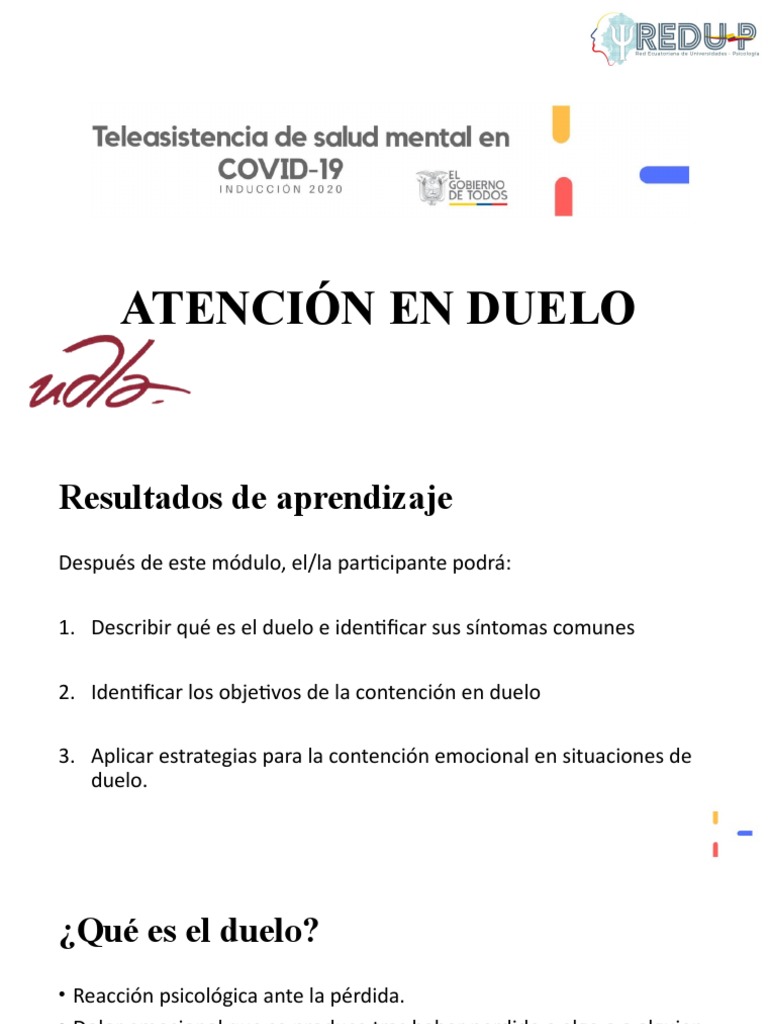 Módulo 4 Manejo de Duelo | PDF | Dolor | Las emociones