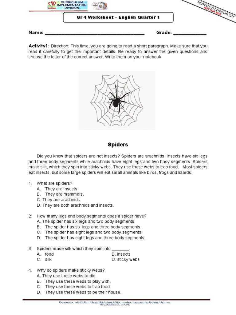 English 4 Worksheets | PDF