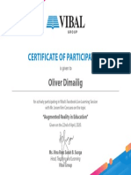Certificate of Participation: Oliver Dimailig