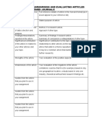 Template For Summarising and Evaluating Articles From Peer Reviewed Journals1