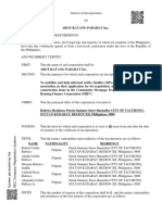 Non Stock Articles of Incorporation PDF