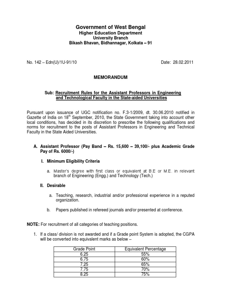 Government of West Bengal: Higher Education Department | PDF ...
