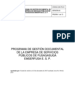 Programa de Gestiòn Documental de La Empresa de Servicios Públicos de Fusagasugá Emserfusa E. S. P