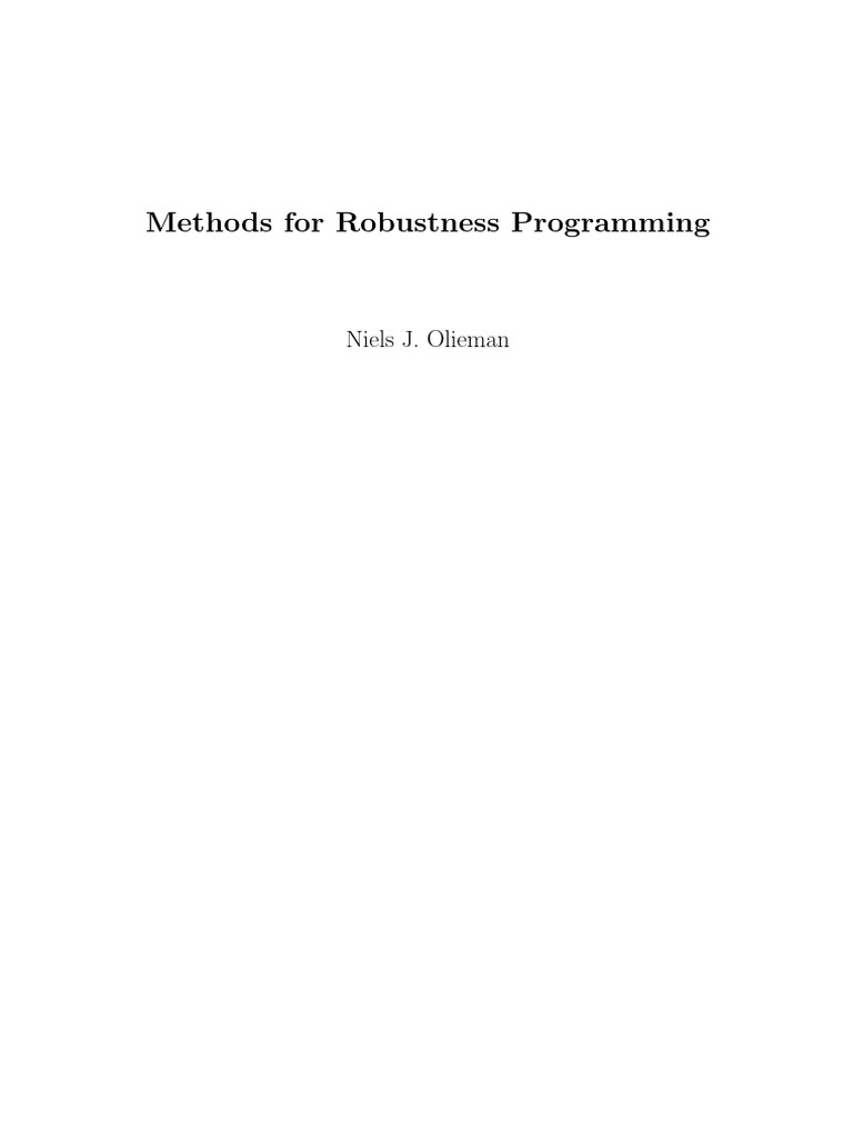 Robustness Programming for PhDs | PDF | Mathematical Optimization ...