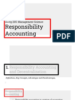 Responsibility Accounting: Acctg 205: Management Science