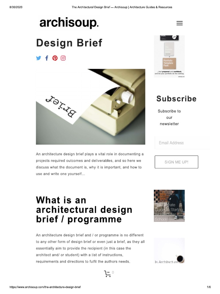 Architecture Design Brief PDF