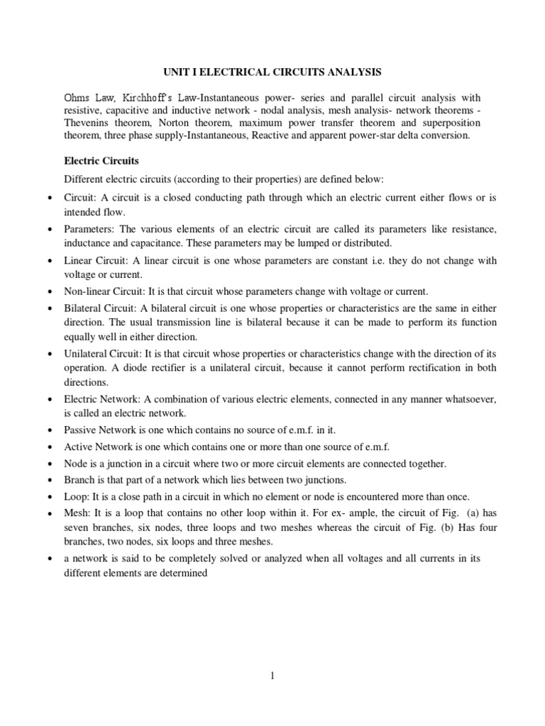 BE8255 Notes PDF | PDF | Series And Parallel Circuits | Electrical Network
