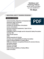 Syllabus For INDUSTRIAL SAFETY TRAINING PROGRAM 15 Days PDF