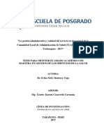 La Gestión Administrativa y Calidad Del Servicio en El Personal de La PDF