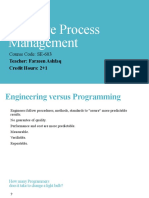 Software Process Management: Course Code: SE-603