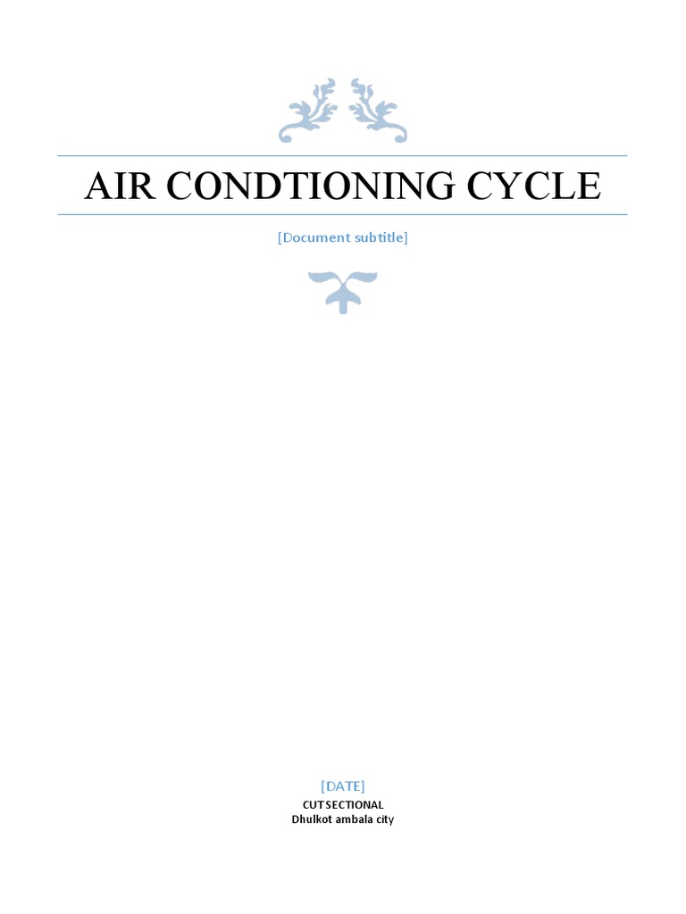 Window Air Conditioning Test Rig Lab Manual Download Free PDF