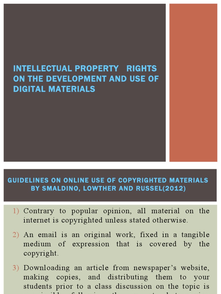 Intellectual Property Rights On The Development and Use of Digital ...