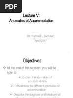 Anomalies of Accommodation: Mr. Natnael L. (Lecturer) April/2017