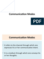 Communication Modes: Face-to-Face, Video & Audio