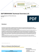 SAP BW/4HANA Technical Overview (L2) : Product Management, SAP Data Warehousing May 2020