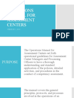 2018 Operations Manual For Assessment Centers