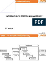 Introduction To Operations Management: 25 July 2019