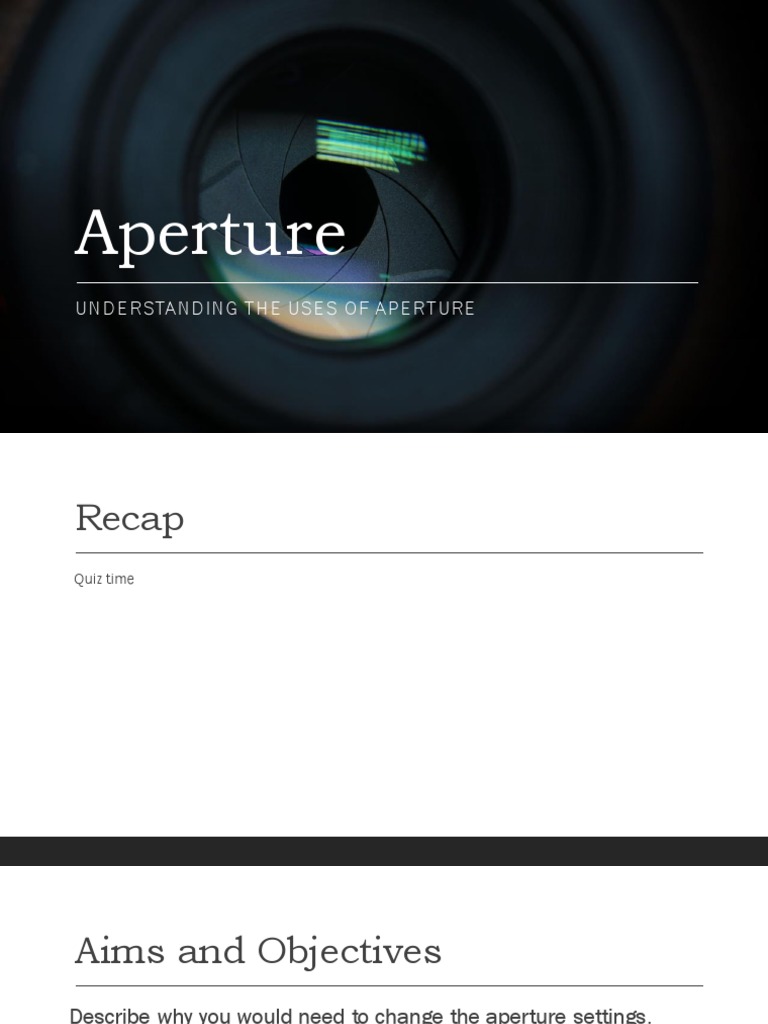 Introduction To Aperture-2 | PDF | Atomic | Photography Equipment