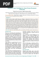 Statistical Topic Modeling For Afaan Oromo Document Clustering