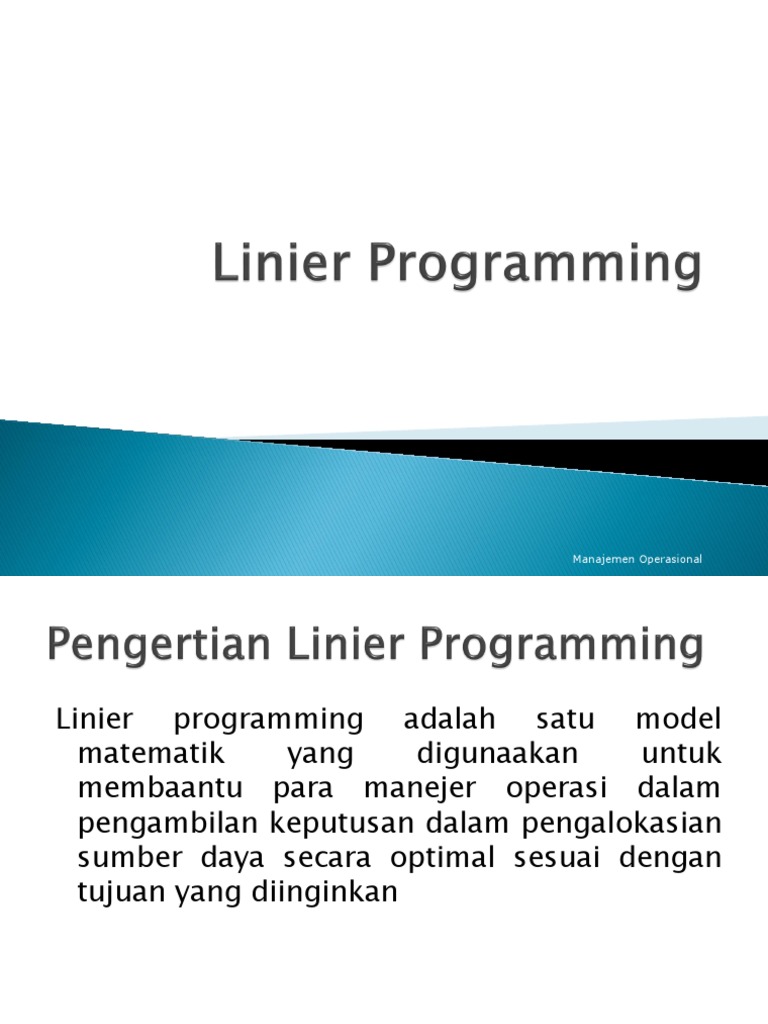 Linear Programming-Metode Grafik PDF | PDF