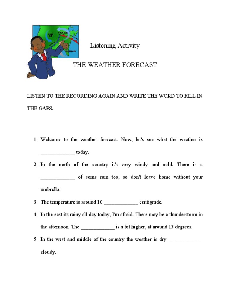 Listening Activity The Weather Forecast | PDF