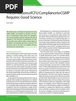 The Limitations of CFU: Compliance To CGMP Requires Good Science