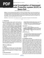 An Experimental Investigation of Impressed Current Cathodic Protection System ICCP in Basra Soil