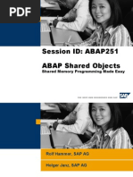 ABAP Shared Objects - Shared Memory Programming Made Easy