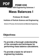 Download PowerPoint Slides of Mass Balances Section of PEME_1030 Lectures MG by Absi Elsaheli SN47745977 doc pdf