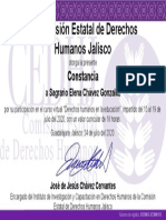 Certificate For Sagrario Elena Chávez Gonza... For Derechos Humanos en La Edu...