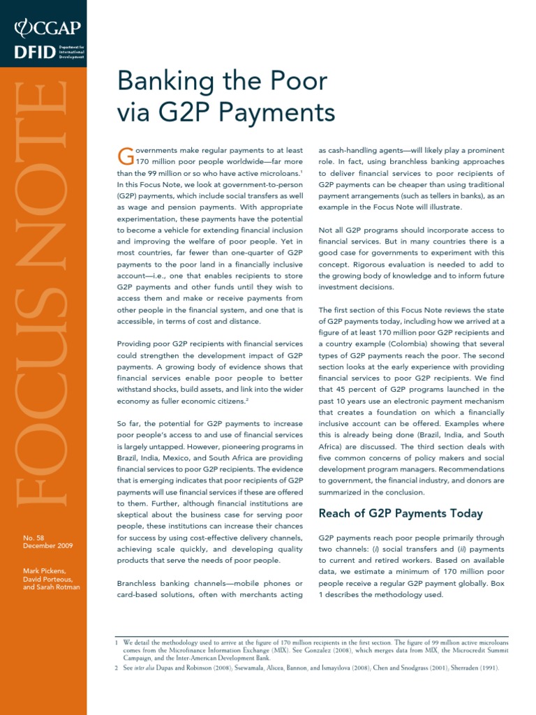 G2P Payments and Financial Inclusion 2024 | PDF | Poverty | Poverty ...